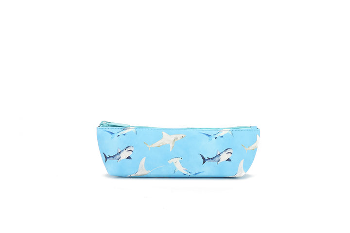 Pouch Pencil Case Happy Sharks Blue