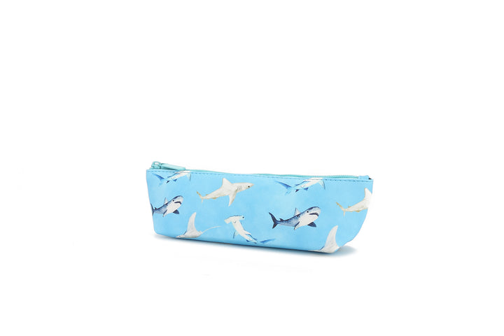 Pouch Pencil Case Happy Sharks Blue