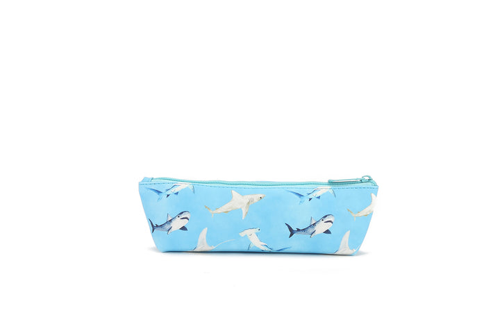 Pouch Pencil Case Happy Sharks Blue