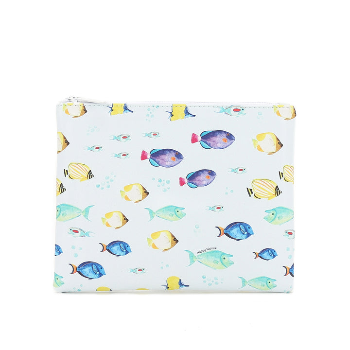 Pouch Zip Medium Fish Ohana Blue