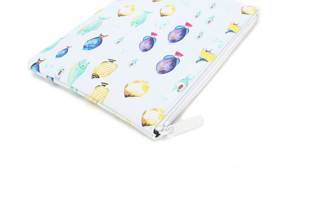 Pouch Zip Medium Fish Ohana Blue