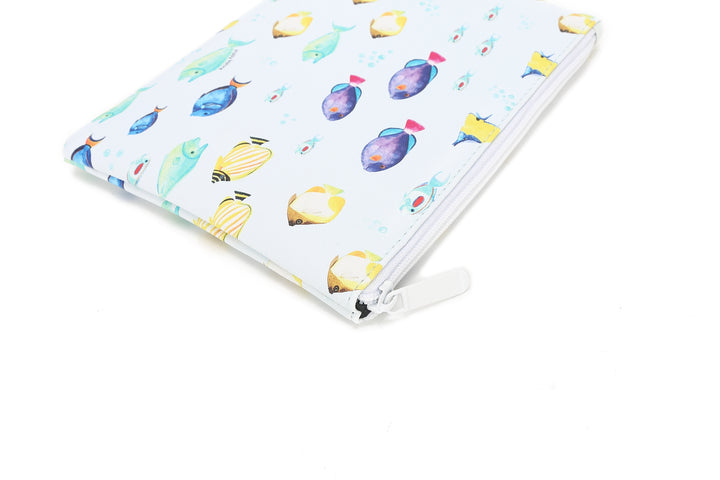 Pouch Zip Medium Fish Ohana Blue
