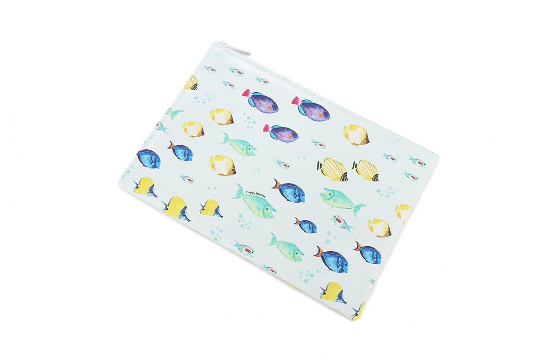 Pouch Zip Large Fish Ohana Blue