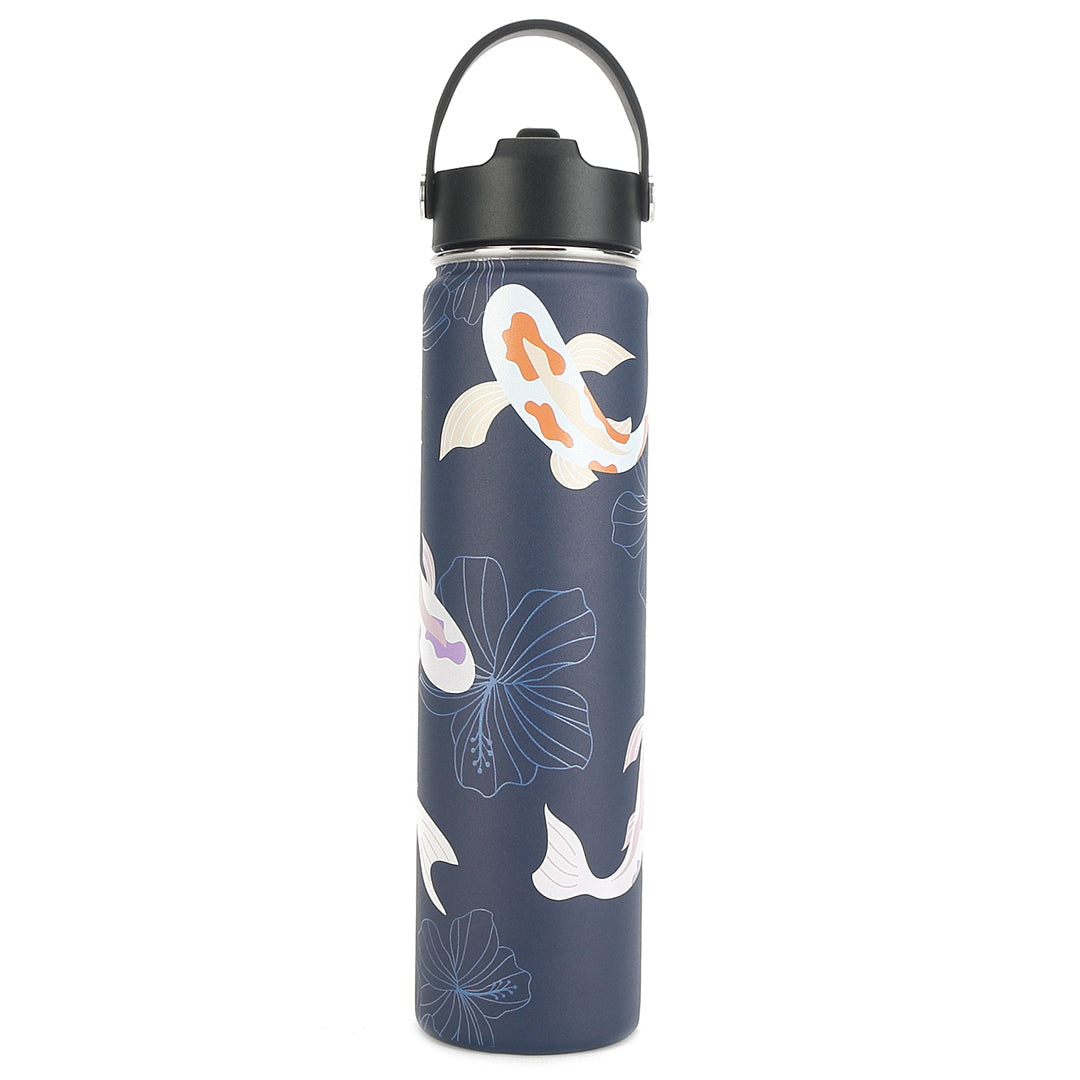 Insulated Water Bottle 24oz Tapa Tiare Aqua-Pink-Purple