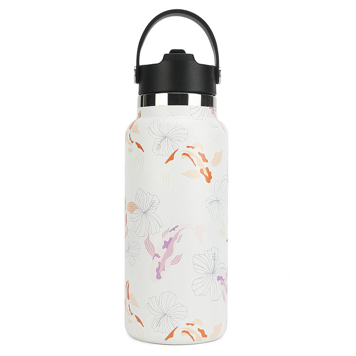 Insulated Water Bottle 32oz Koi Grey