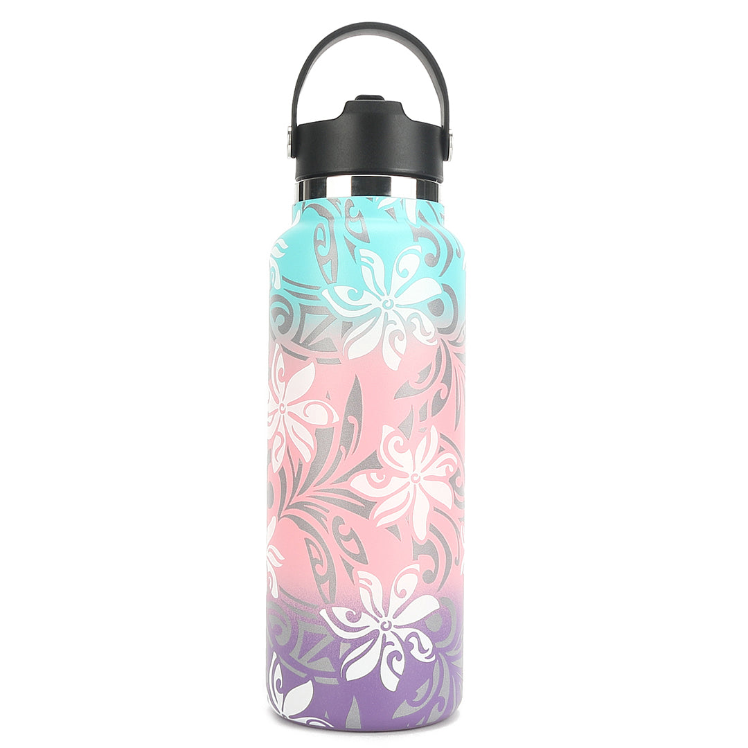 Insulated Water Bottle 40oz Tiare Infinity Aqua-Pink-Purple