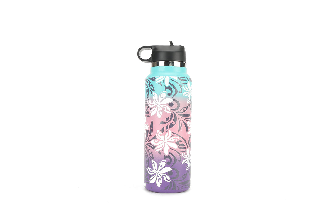 Insulated Water Bottle 40oz Tiare Infinity Aqua-Pink-Purple