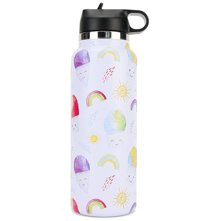 Insulated Water Bottle 40oz Shave Ice White