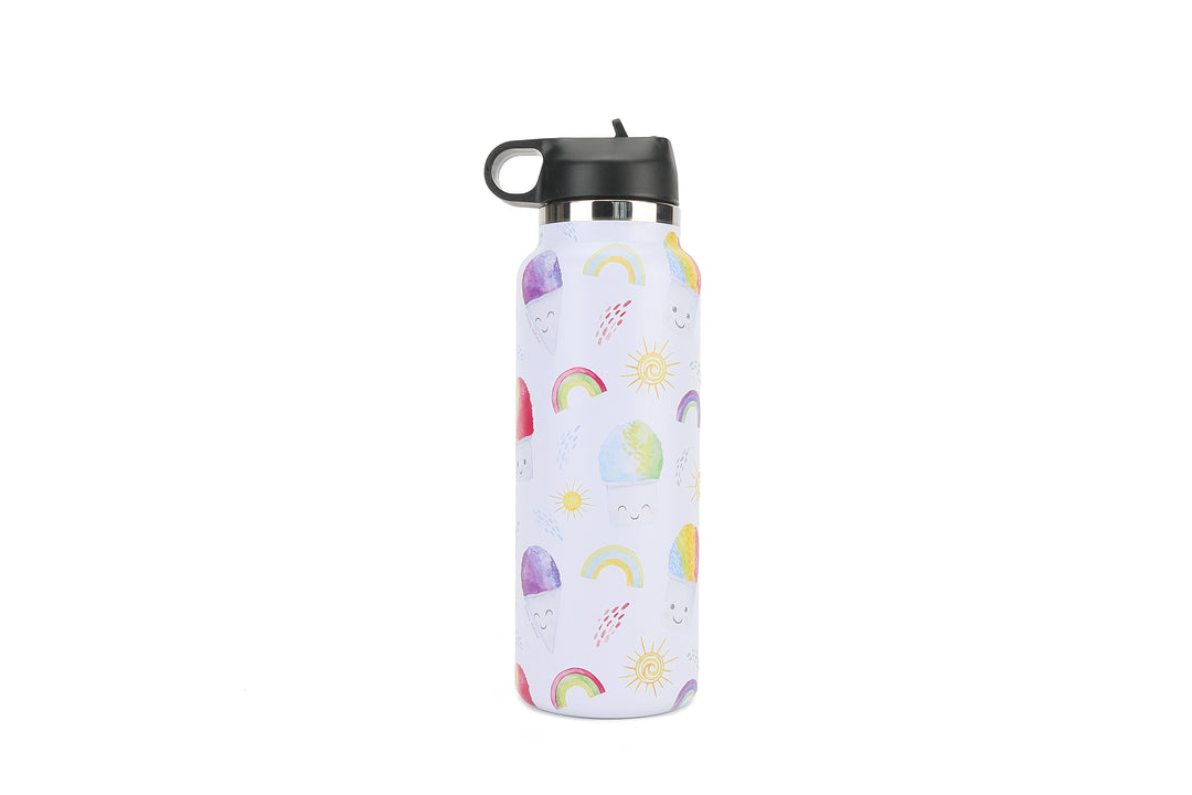 Insulated Water Bottle 40oz Shave Ice White