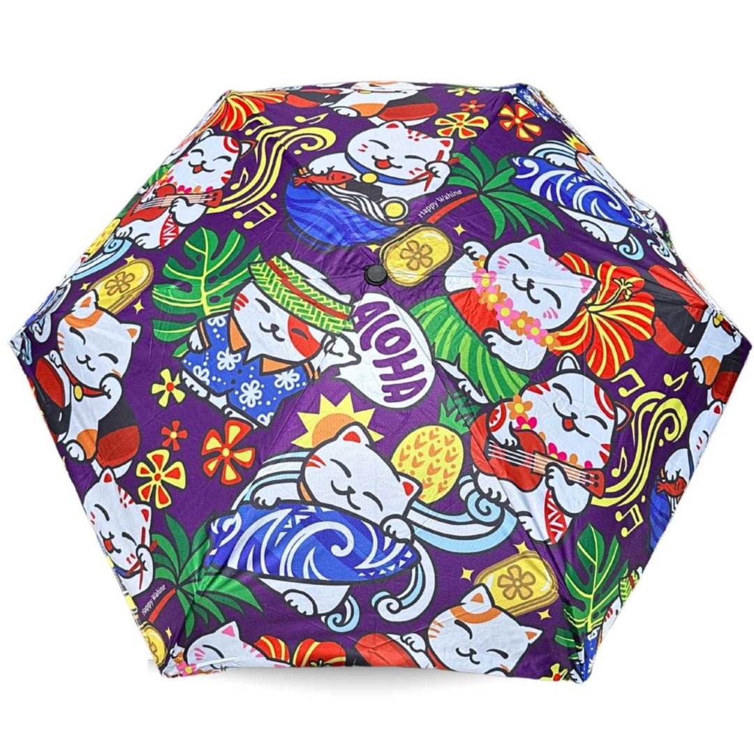 Umbrella Ultra Compact Neko Purple w/ UV Protection
