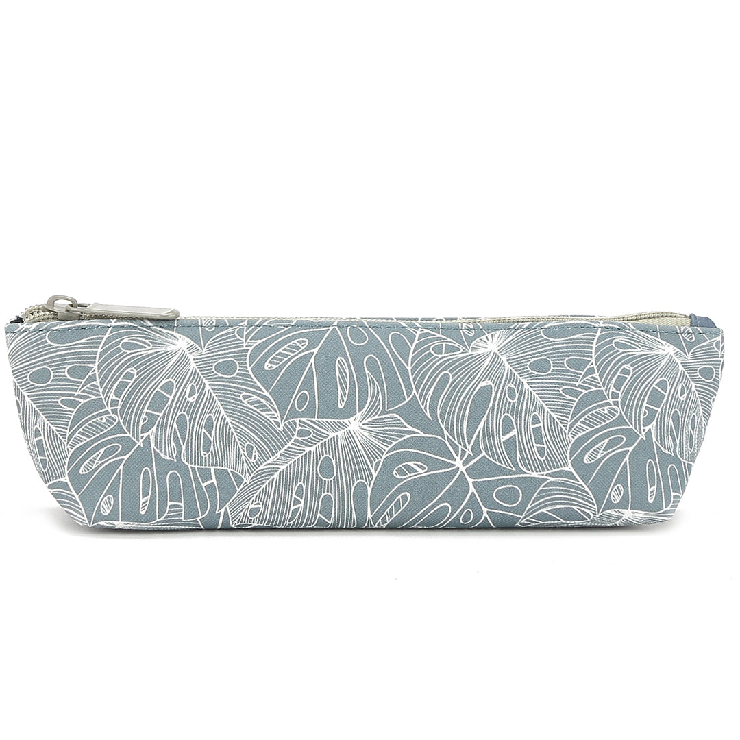 Pouch Pencil Monstera Lines Grey