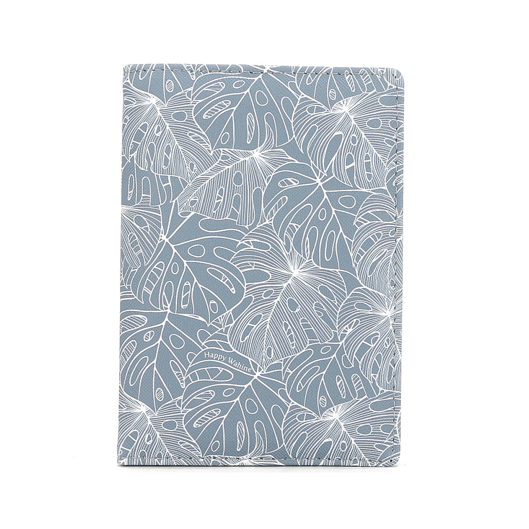 Passport Case Monstera Lines Grey