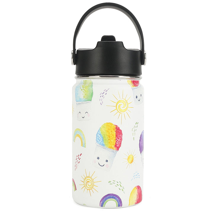 Insulated Water Bottle 12oz Shave Ice White