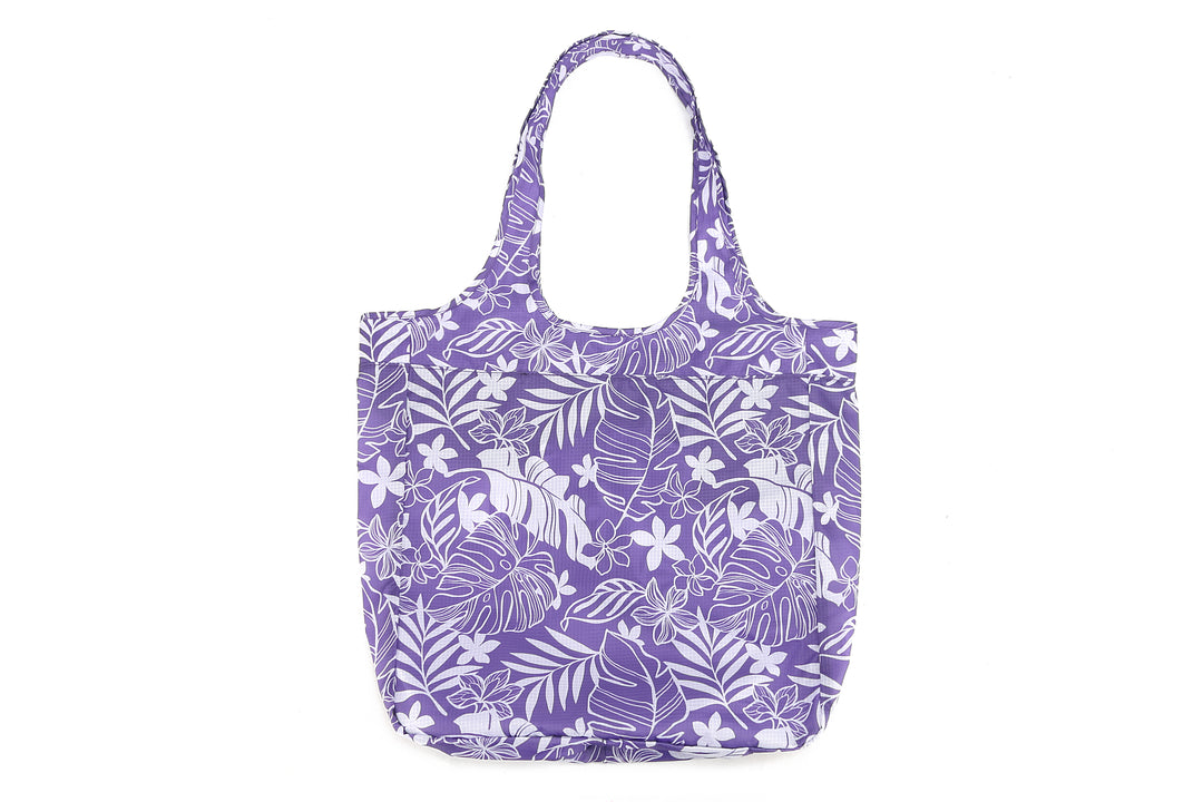 Foldable Bag Jacqueline Plumeria Monstera Purple