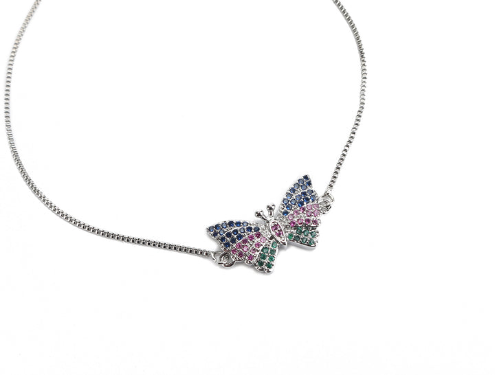 JW Crystal Bracelet Butterfly Silver