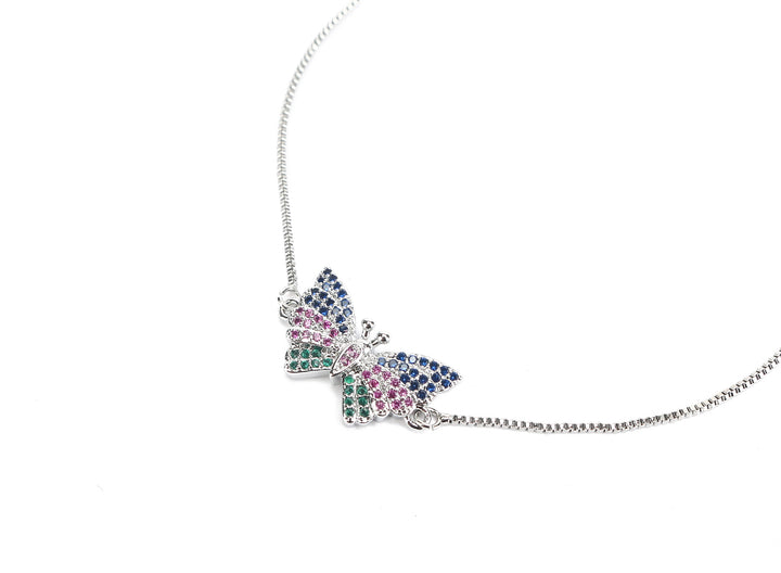 JW Crystal Bracelet Butterfly Silver