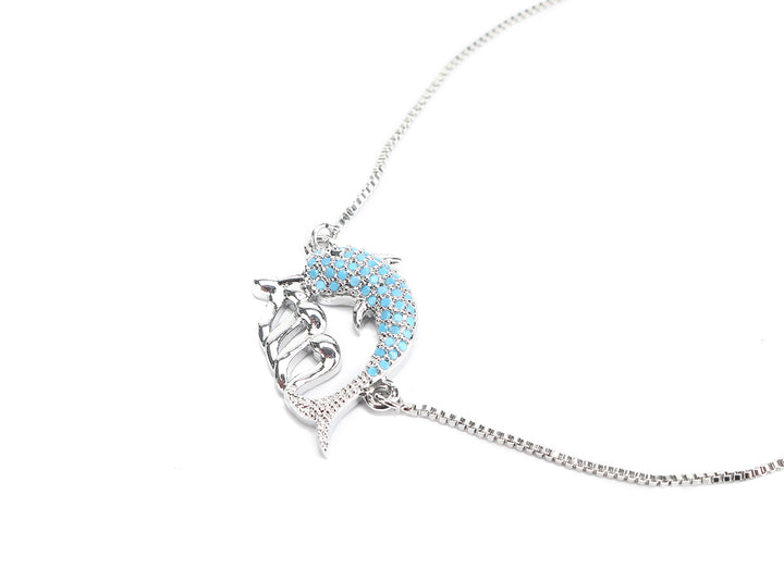 JW Crystal Bracelet Dolphin Wave Silver