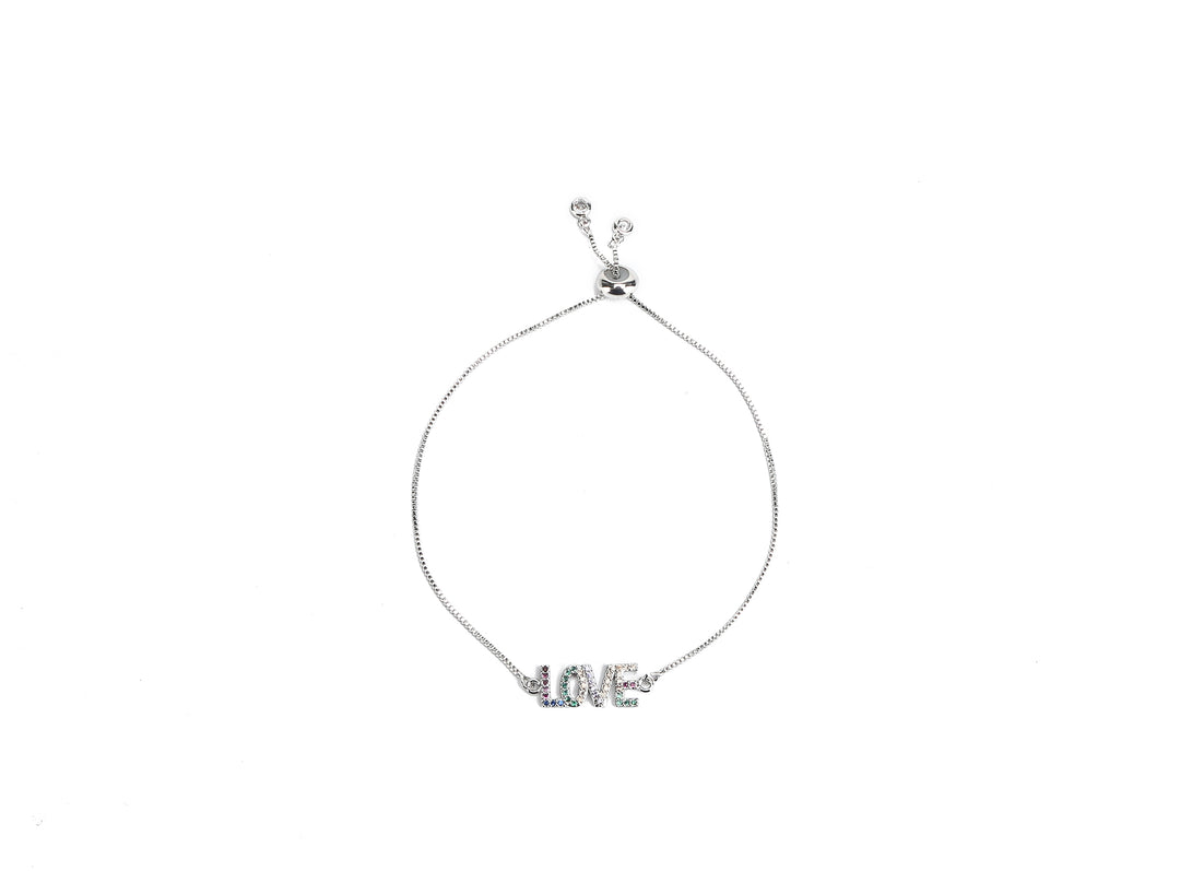 JW Crystal Bracelet Love Silver
