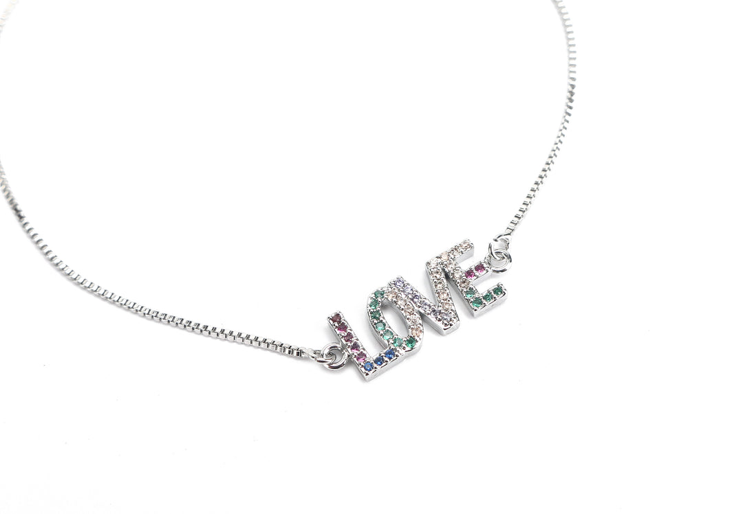 JW Crystal Bracelet Love Silver