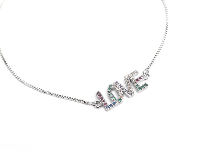 JW Crystal Bracelet Love Silver