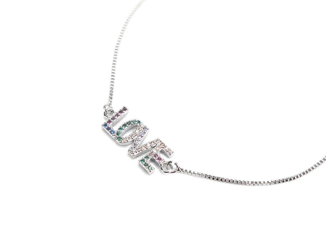 JW Crystal Bracelet Love Silver