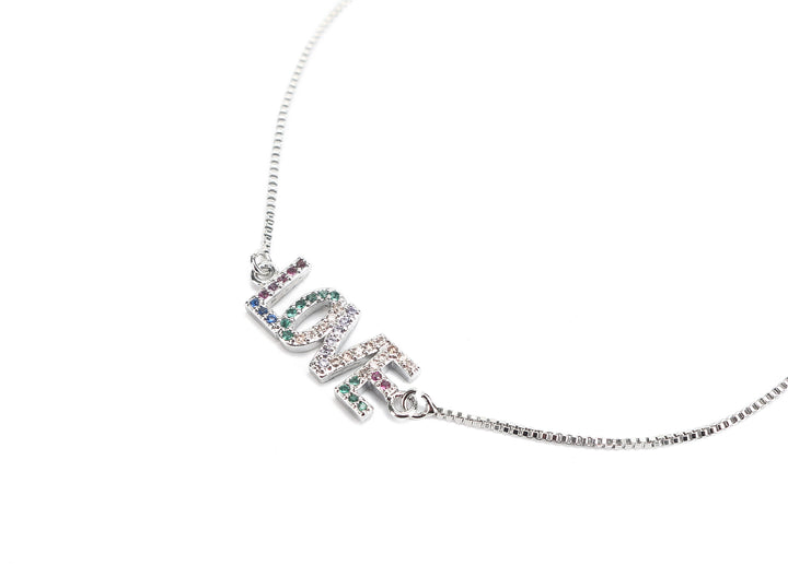 JW Crystal Bracelet Love Silver