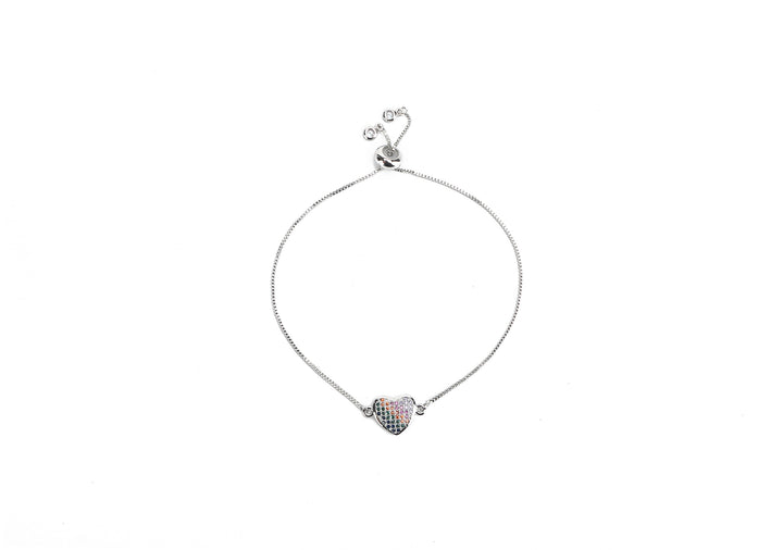 JW Crystal Bracelet Heart Silver