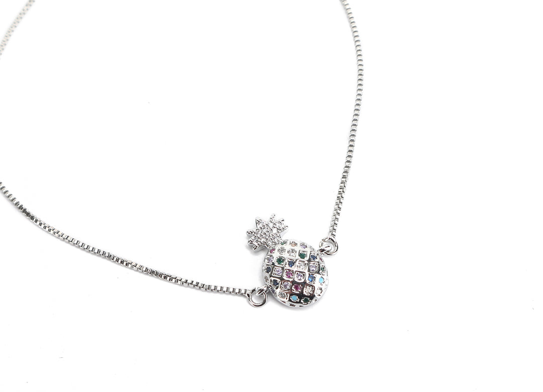 JW Crystal Bracelet Pineapple Large Silver