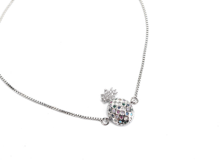 JW Crystal Bracelet Pineapple Large Silver