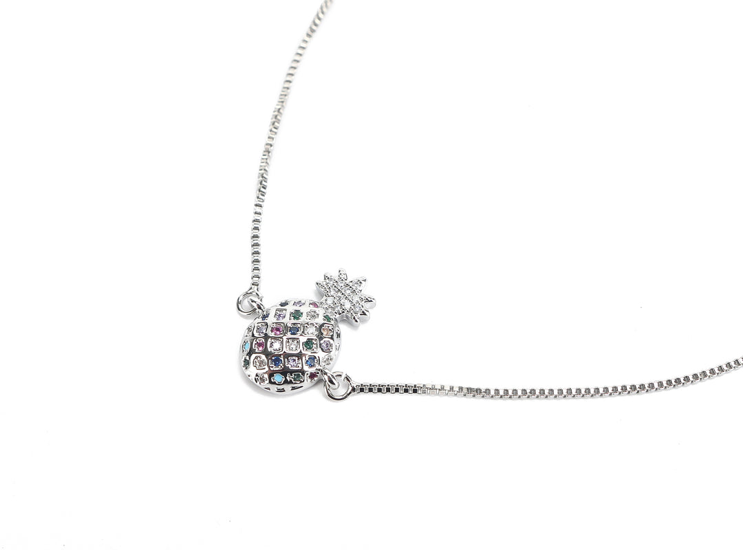 JW Crystal Bracelet Pineapple Large Silver