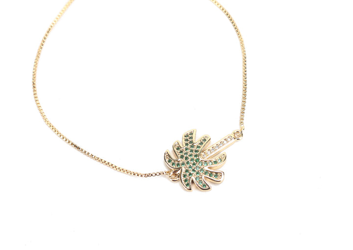 JW Crystal Bracelet Palmtree Gold