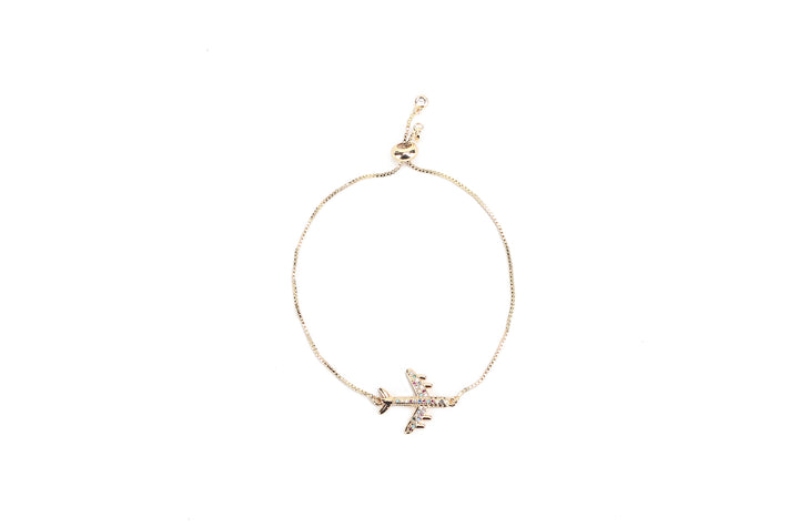 JW Crystal Bracelet Airplane Gold