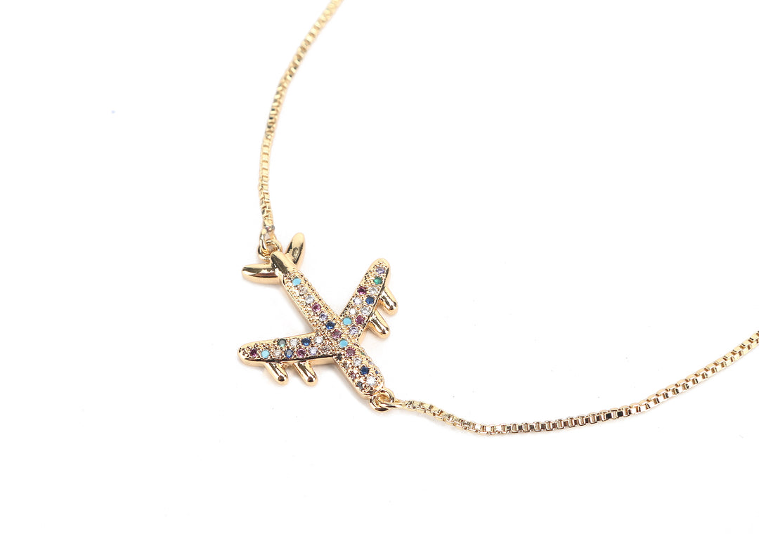 JW Crystal Bracelet Airplane Gold