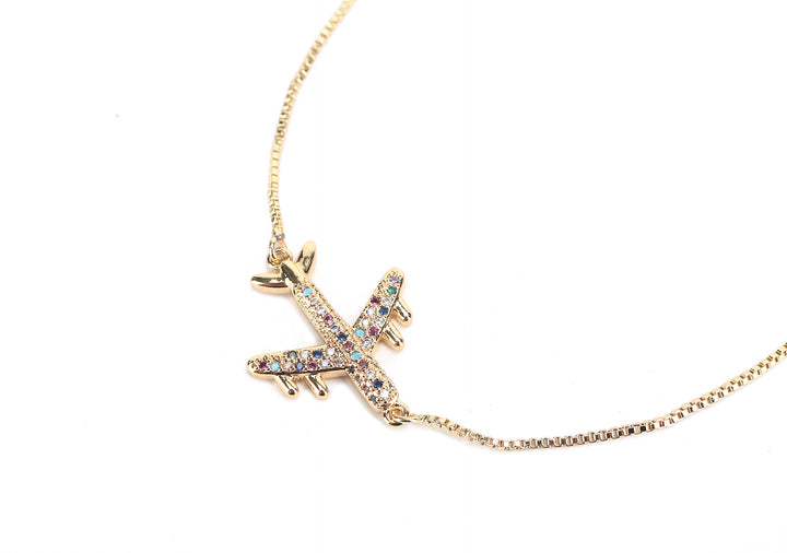 JW Crystal Bracelet Airplane Gold