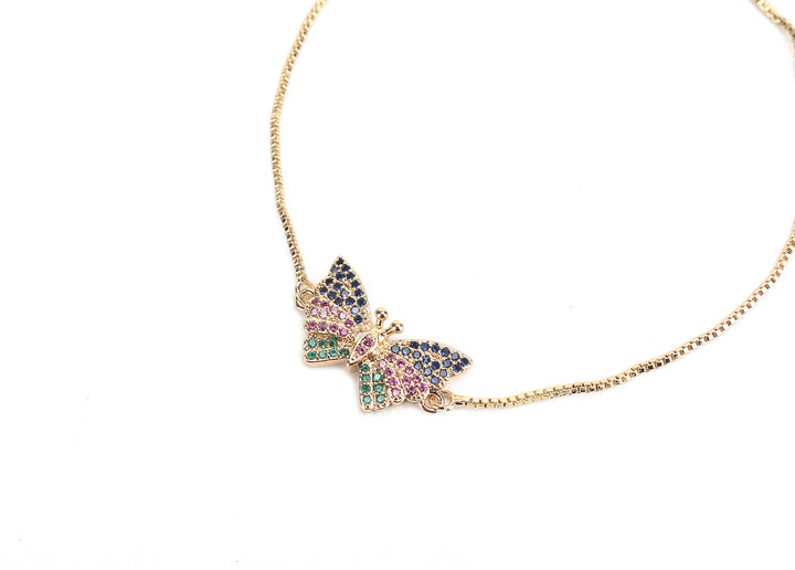 JW Crystal Bracelet Butterfly Gold