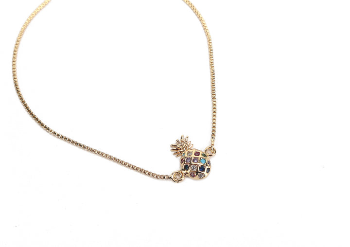 JW Crystal Bracelet Pineapple Small Gold