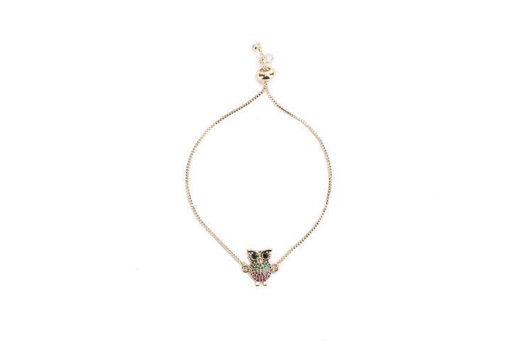 JW Crystal Bracelet Owl Gold
