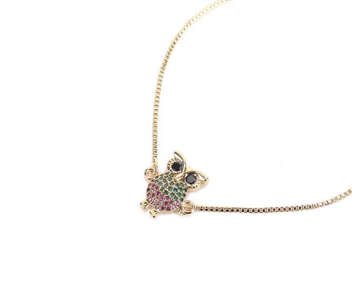 JW Crystal Bracelet Owl Gold
