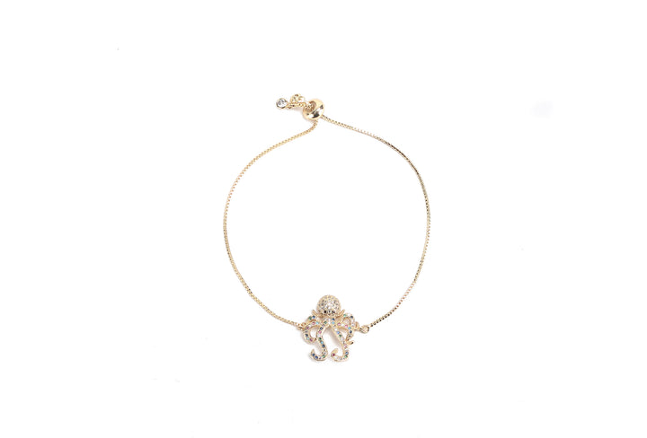 JW Crystal Bracelet Octopus Gold