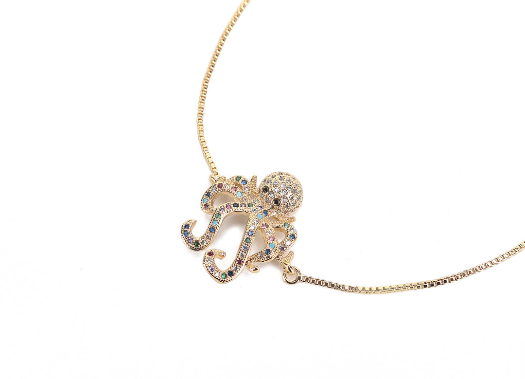 JW Crystal Bracelet Octopus Gold