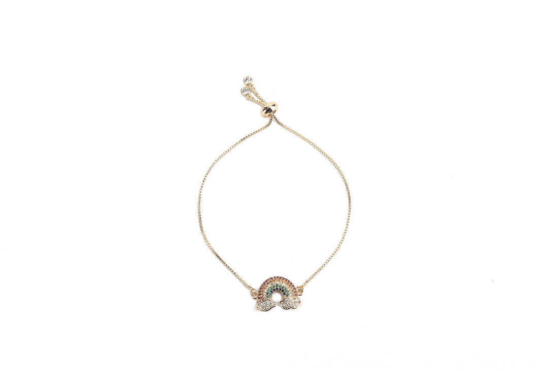 JW Crystal Bracelet Rainbow Gold