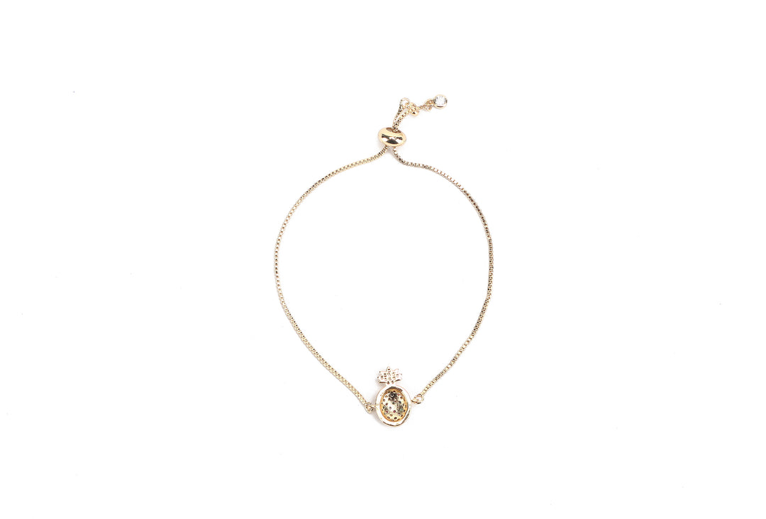 JW Crystal Bracelet Pineapple Large Gold