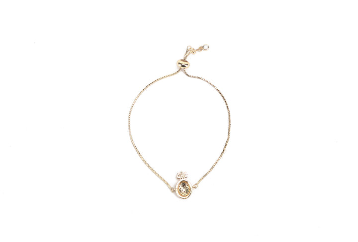 JW Crystal Bracelet Pineapple Large Gold