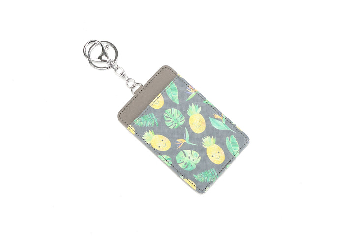 Card Case April Pineapple Monstera Grey