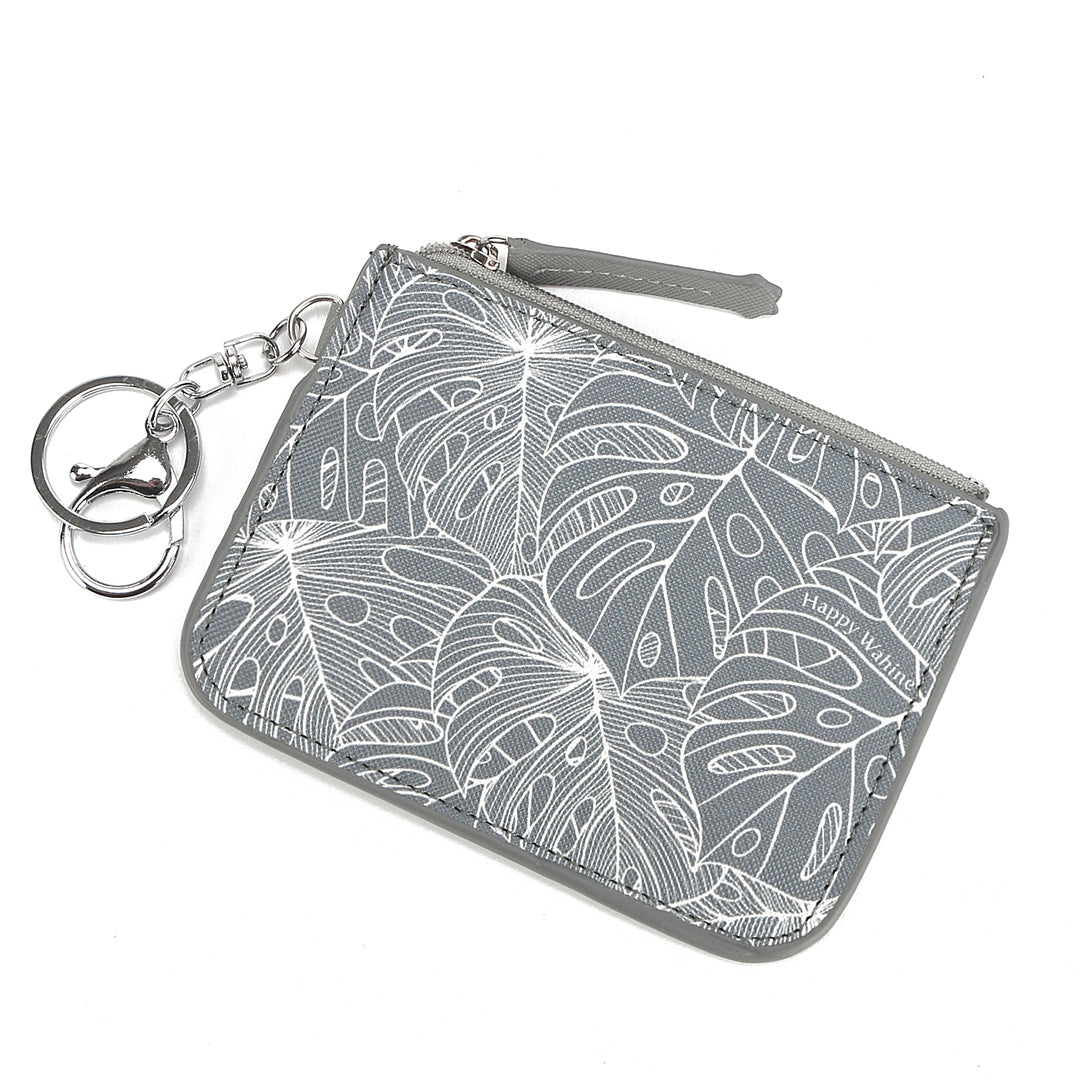 Card Case May Monstera Lines Grey
