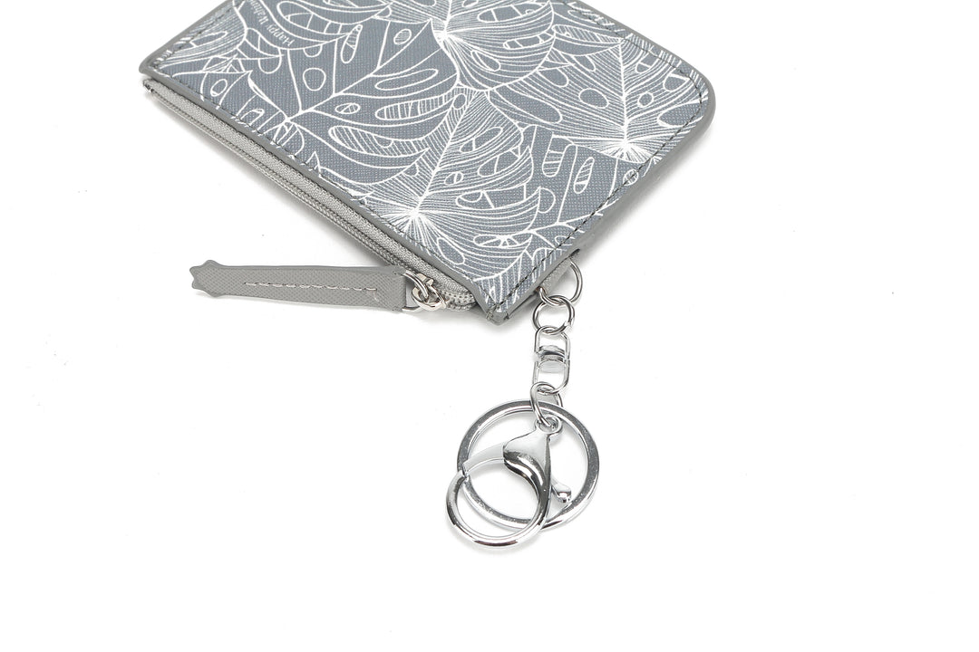 Card Case May Monstera Lines Grey