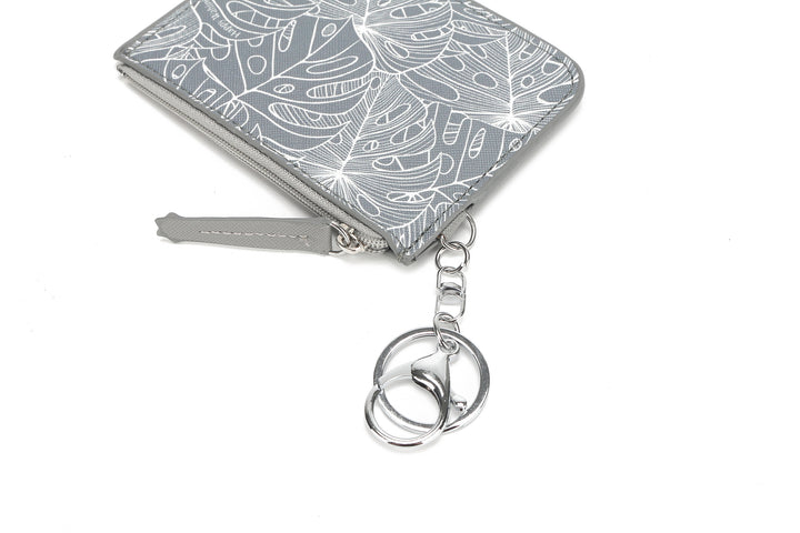 Card Case May Monstera Lines Grey