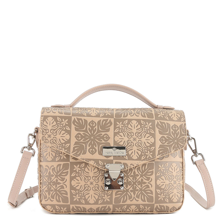 Satchel Alice Quilt Embossed Beige