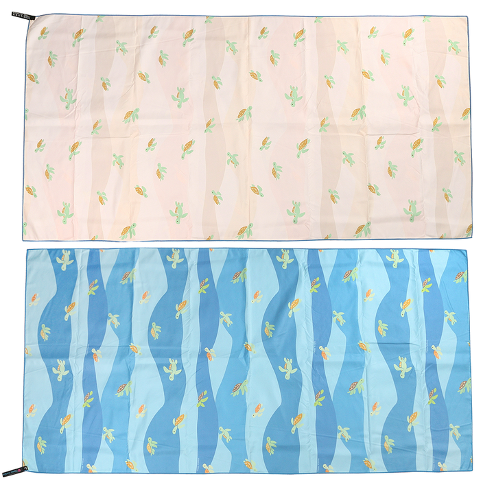 Beach Towel Reversible Aloha Turtles Blue