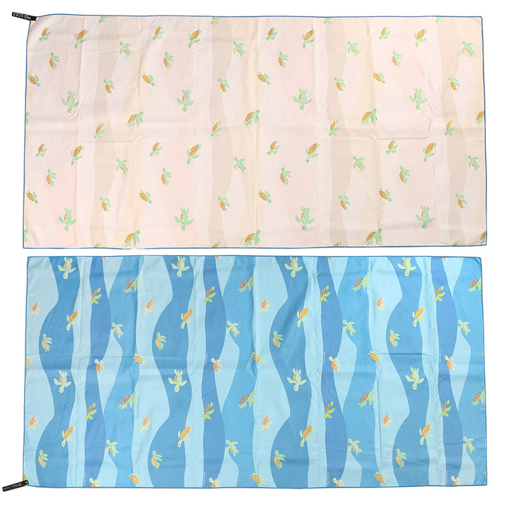 Beach Towel Reversible Aloha Turtles Blue